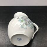 Ancien pichet limoges modèle palm porcelaine blanche décor fleurs vintage