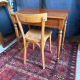 Small solid wood desk with a drawer.
