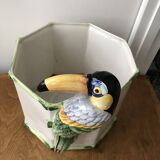 Vintage slip planter with Toucan decoration