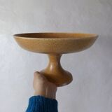 old large stoneware compotier plate on vintage foot