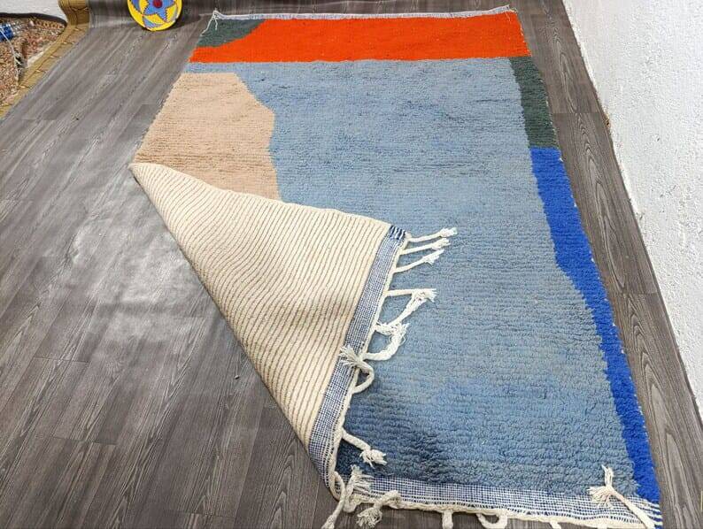 Handmade pure natural wool rug, size 160 x 240 cm