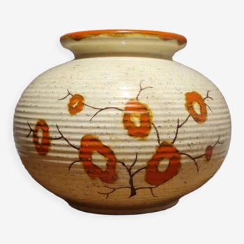 Vase poterie fleurie