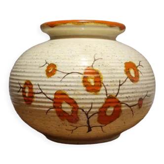 Vase poterie fleurie