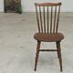 Baumann Tacoma bistro chair, wood and brown faux leather, 1960.