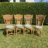 Very beautiful set of 4 antique rattan chairs. Luxury model, perfect condition.