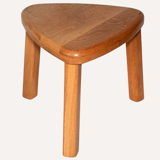 Brutalist oak organic curved oval side or nesting tables, Dutch ca 1960