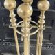 Brass fireplace accessory set with vintage stand