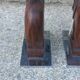 Pair of Art Deco elephant bookends in rosewood with chrome base.