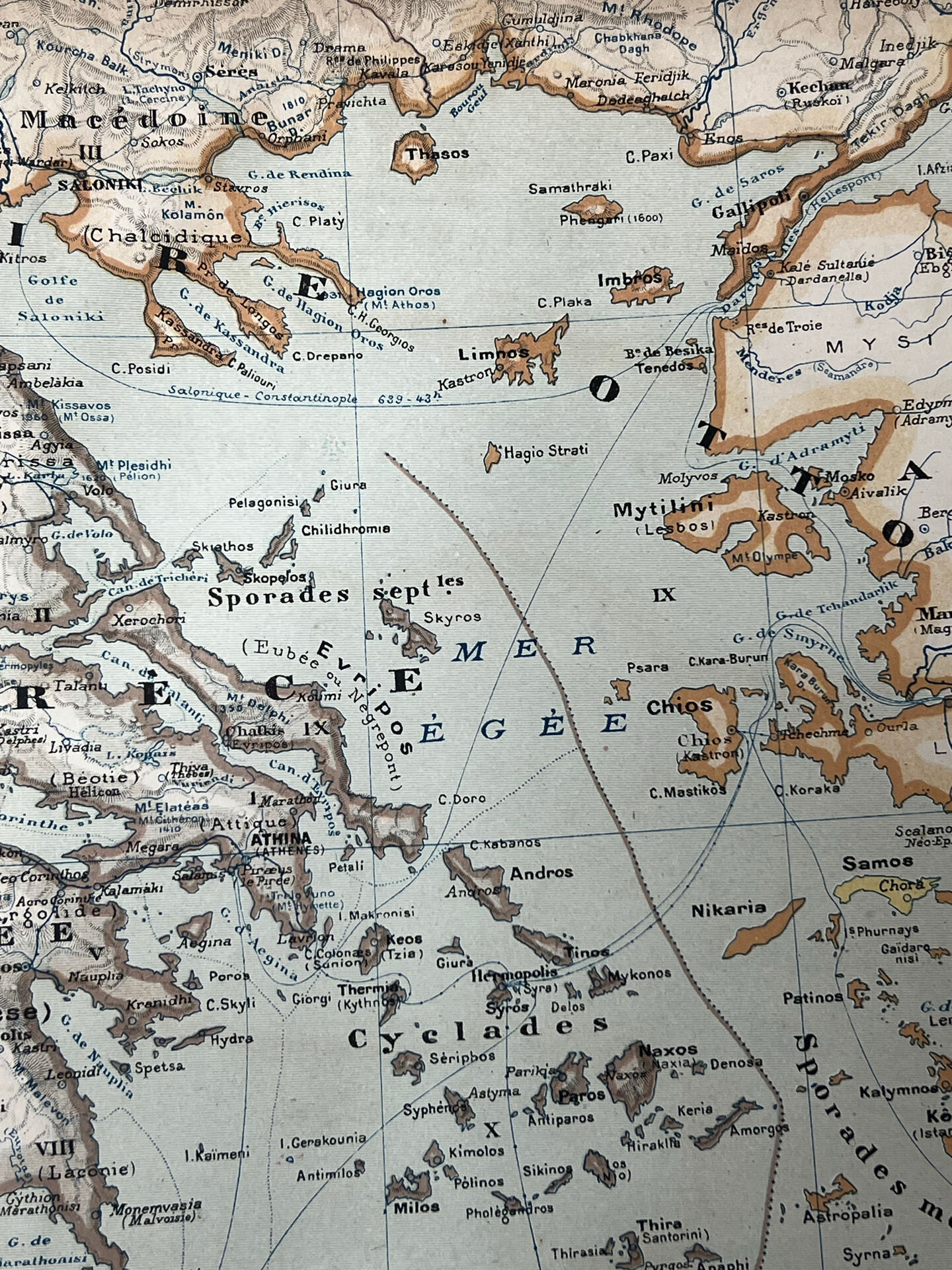Carte ancienne Péninsule des Balkans 69x54cm