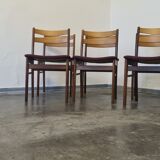 Set of six vintage teak dining chairs