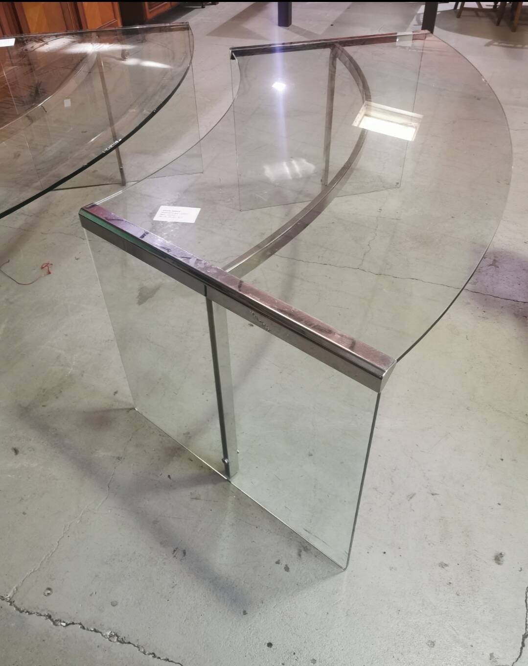 2 glass desks by Radice & Gallotti, 1970