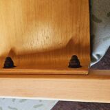 Set of 4 wooden and fabric chairs, 70s