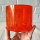 2 large vintage orange glass tealight holders, France, Mikasa mouth-blown