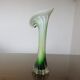 Vase soliflore arum in Murano glass yellow and green 60s 70s