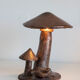 Lampe céramique champignons années 70