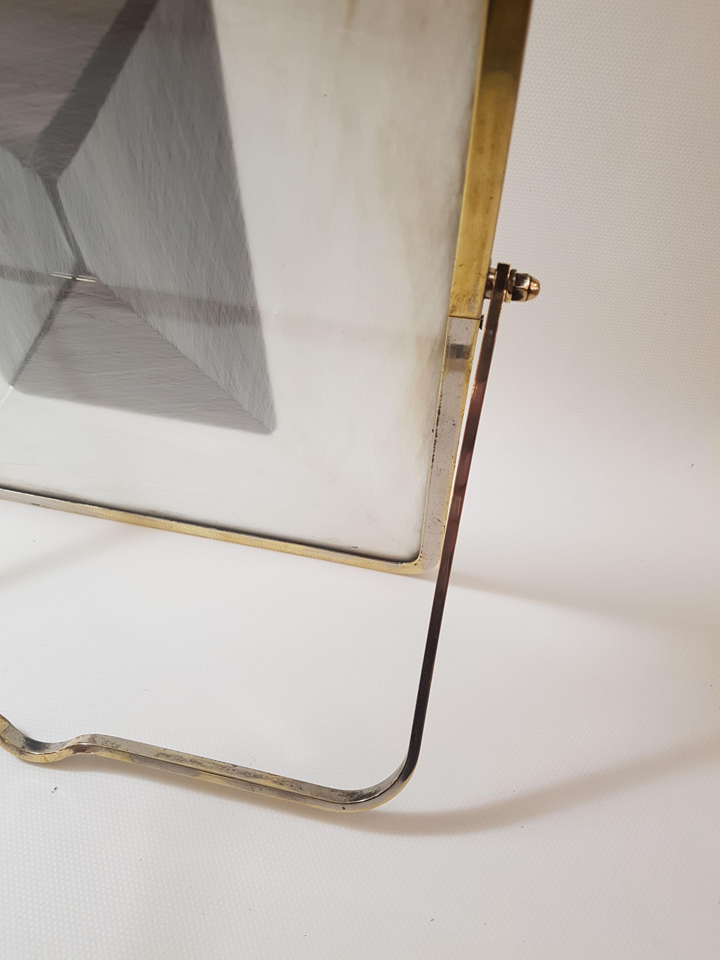 Bright mirror, frame gold and chrome, brass 30 years - 30x36cm