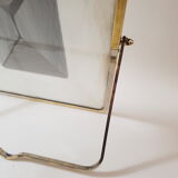 Miroir lumineux, cadre laiton doré et chromé, années 30 - 30x36cm