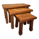 3x brutalist nesting tables – oak