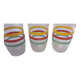 Set of 7 old tricolor glasses