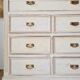 Trade furniture, haberdashery - high patinated chest of drawers