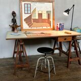 Former desk of architect work console table modernist vintage