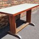 Art Deco dining table in oak with a pearlescent laminate top, 145x60 cm.