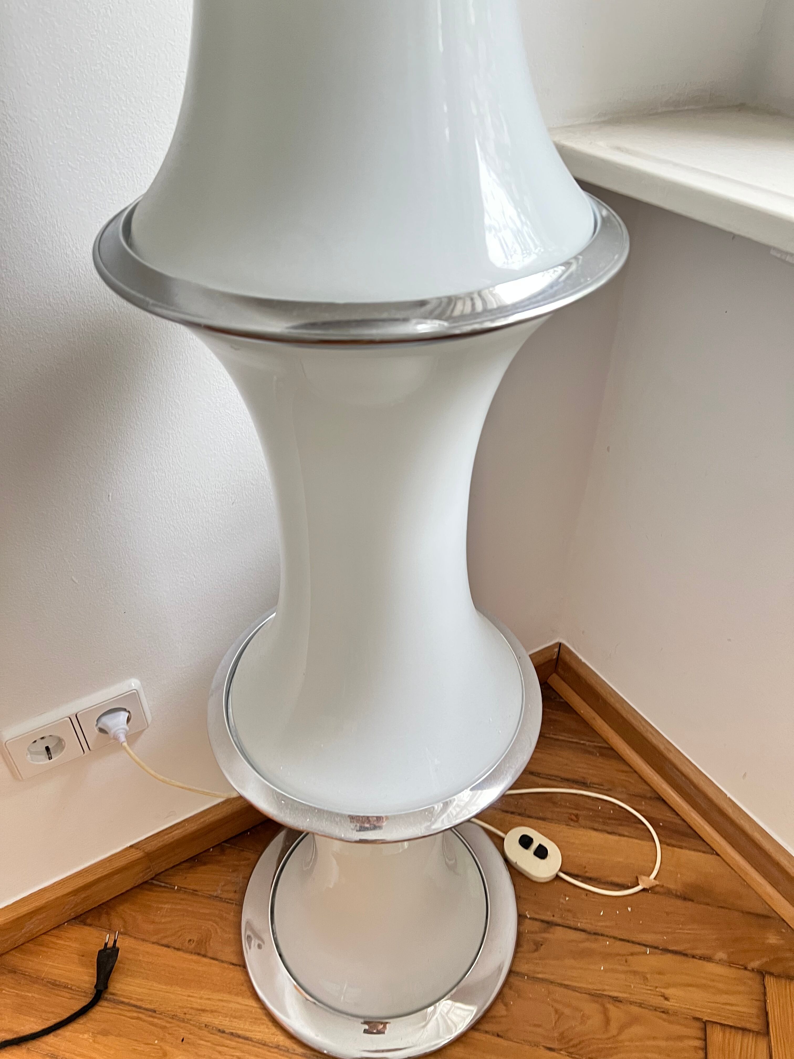 BAMBOO FLOOR LAMP IN MURANO GLASS, ENRICO TRONCONI VISTOSI- 1970s