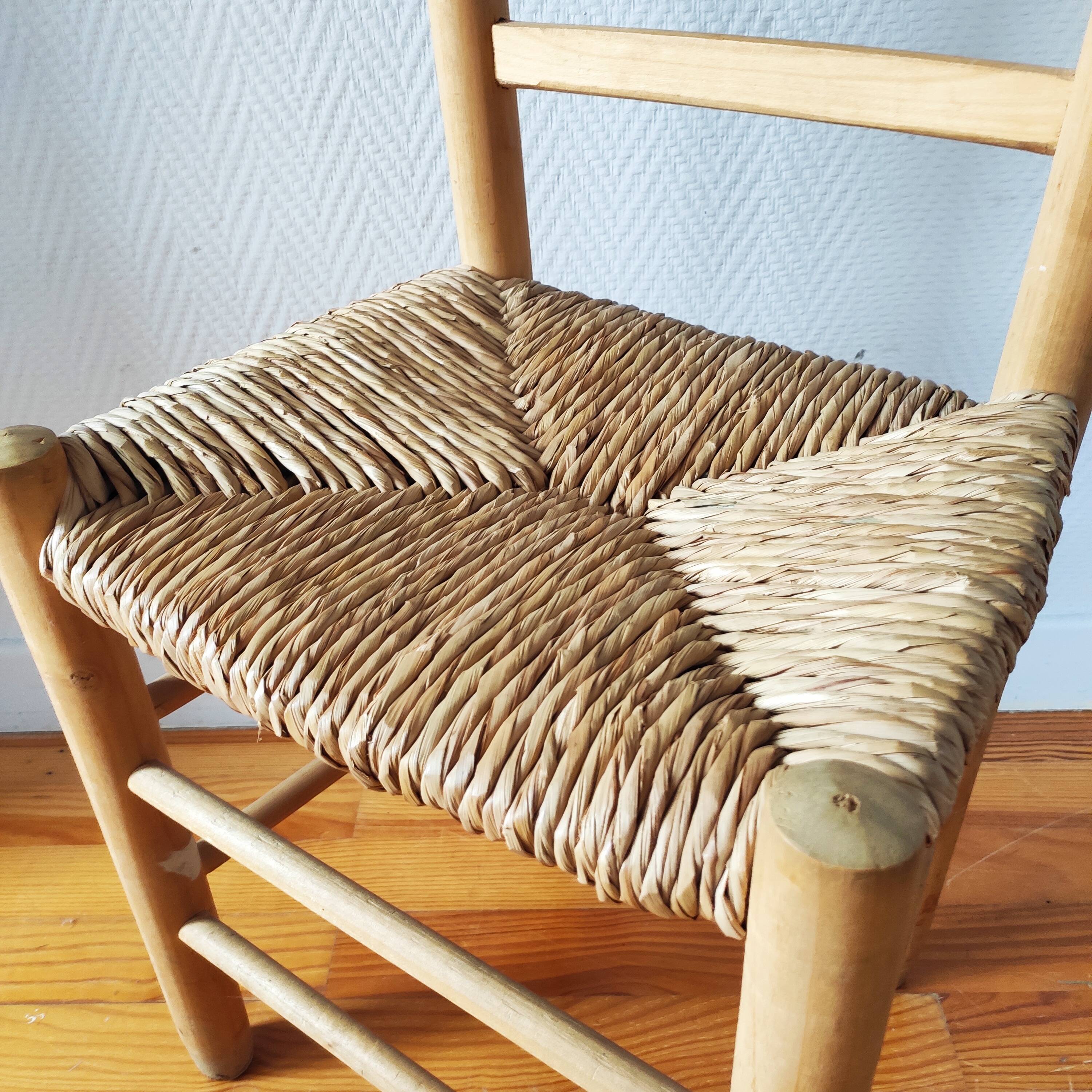 Vintage raw wood chair