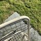 Folding chair in beige grid metal 1980