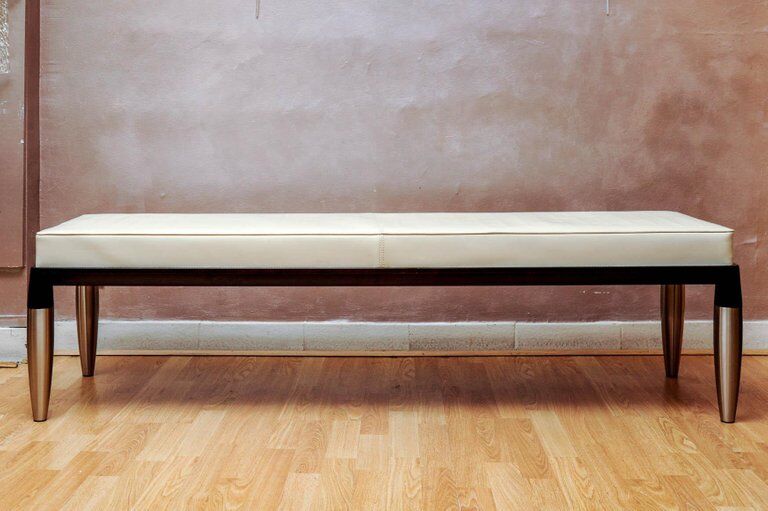 Bench top White leather