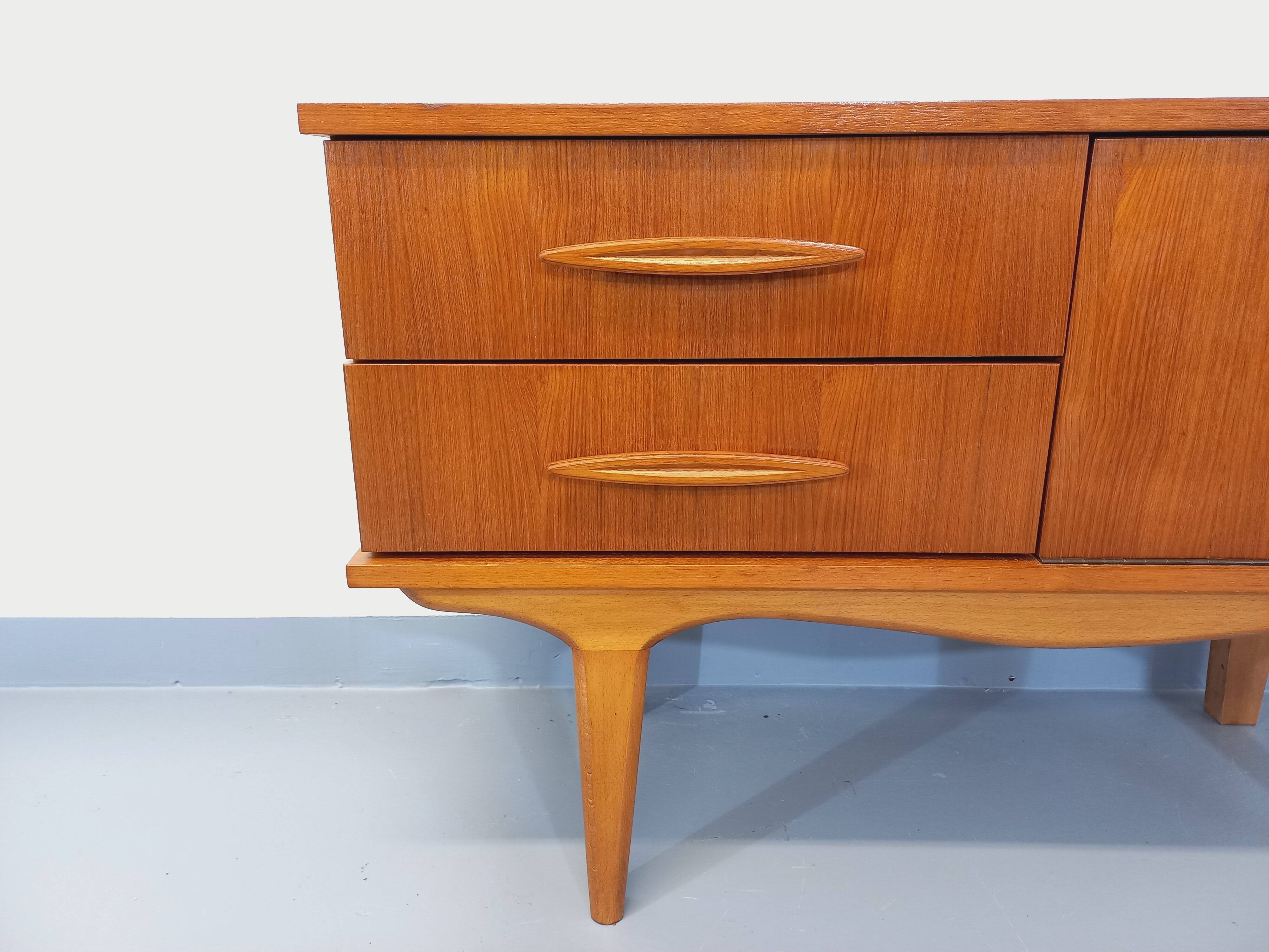 Small vintage Scandinavian teak sideboard from the 60s