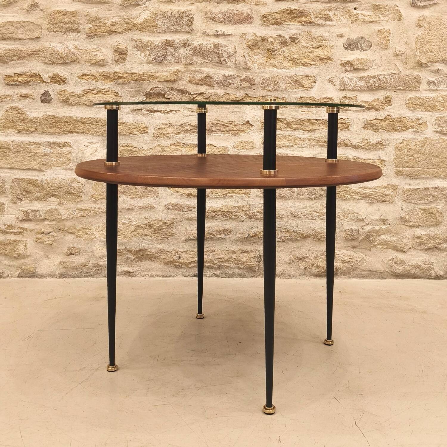 Two-tier side table, Italian work, 1950.