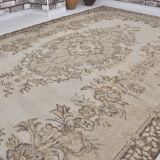 Vintage Wool Oushak Turkish Rug sku 2200