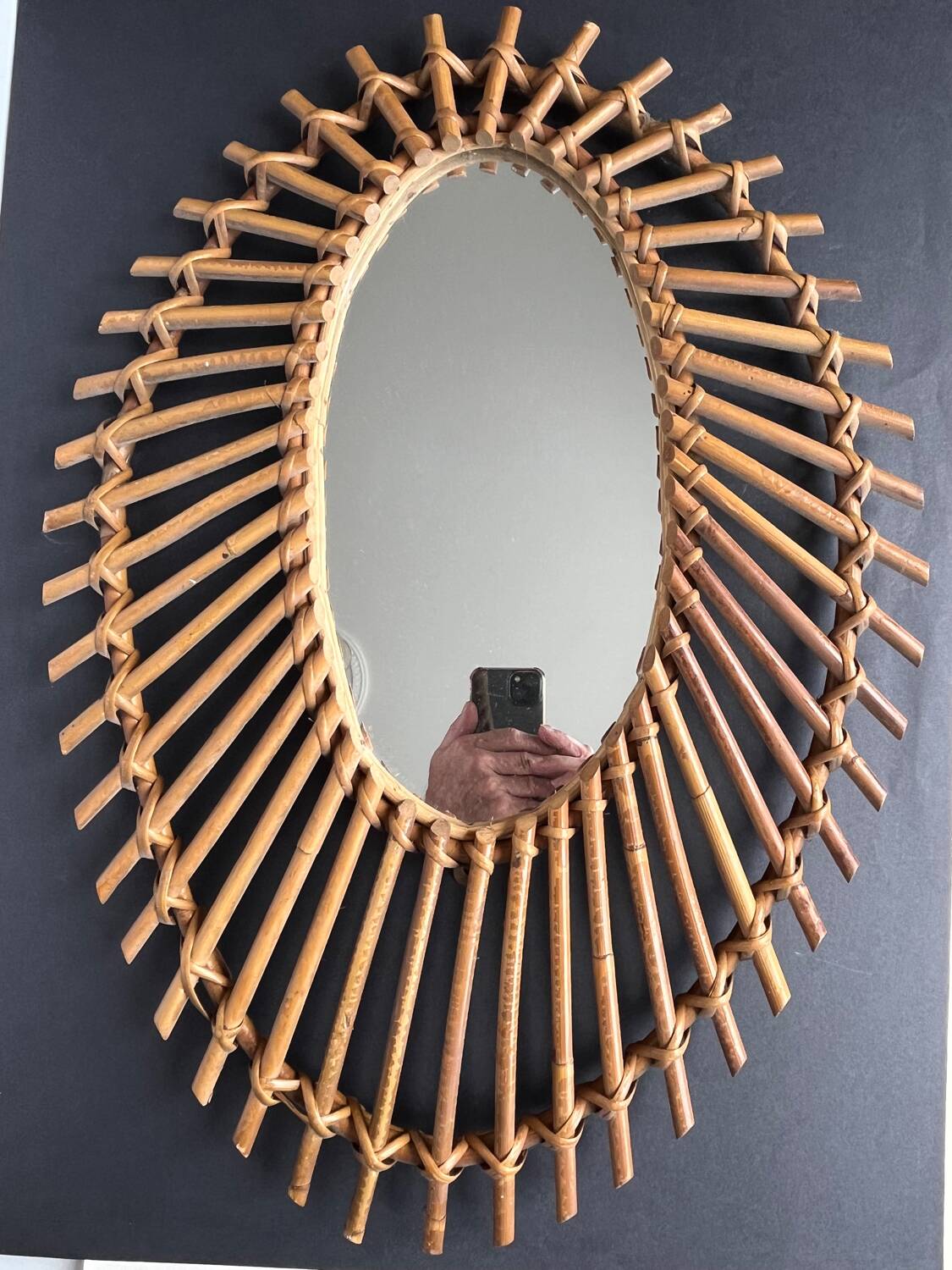 Vintage rattan mirror