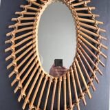 Vintage rattan mirror