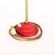Lampe de bureau industrielle rouge et dorée