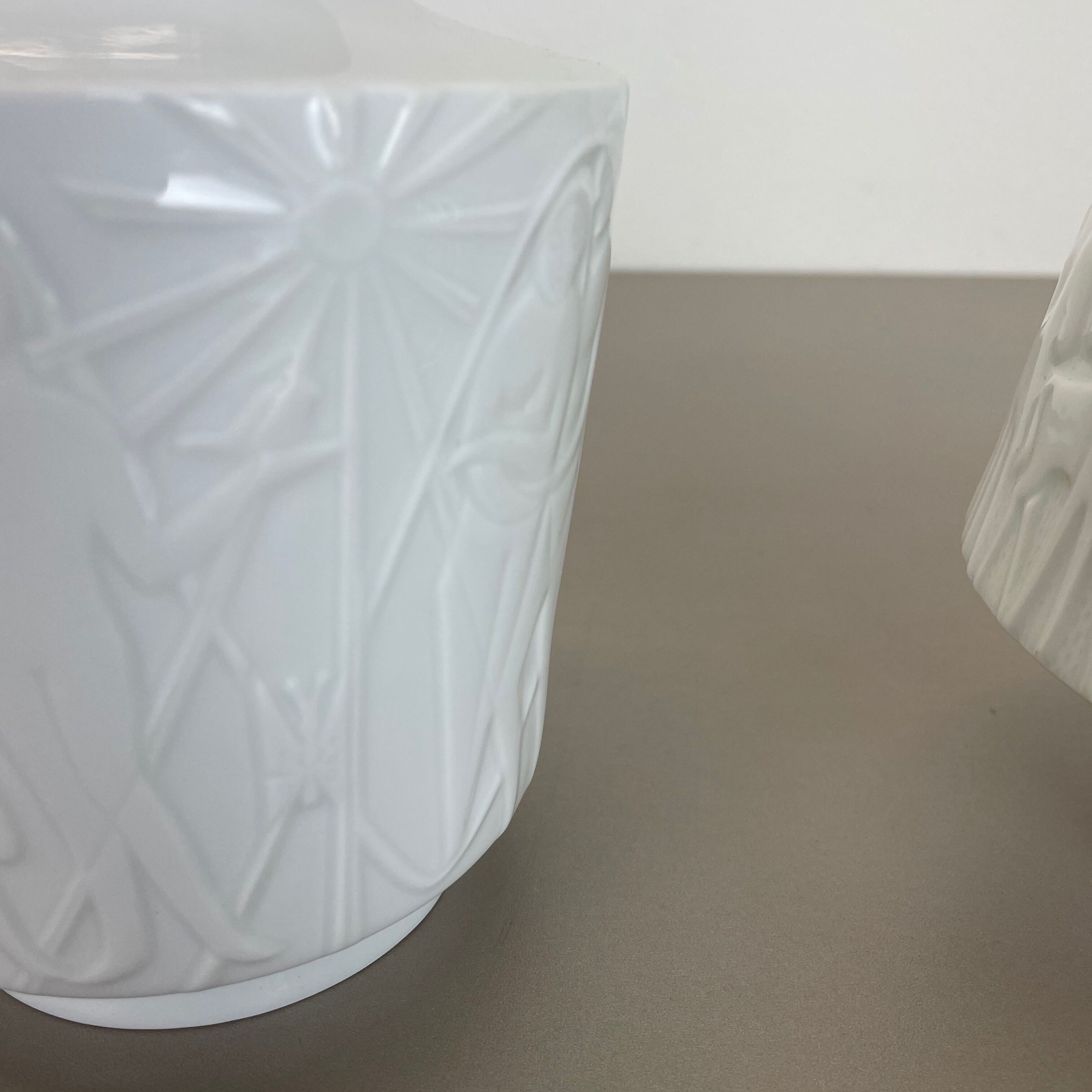 Set of 2 OP Art Biscuit Porcelain Vases by Edelstein Bavaria, Germany, 1970s