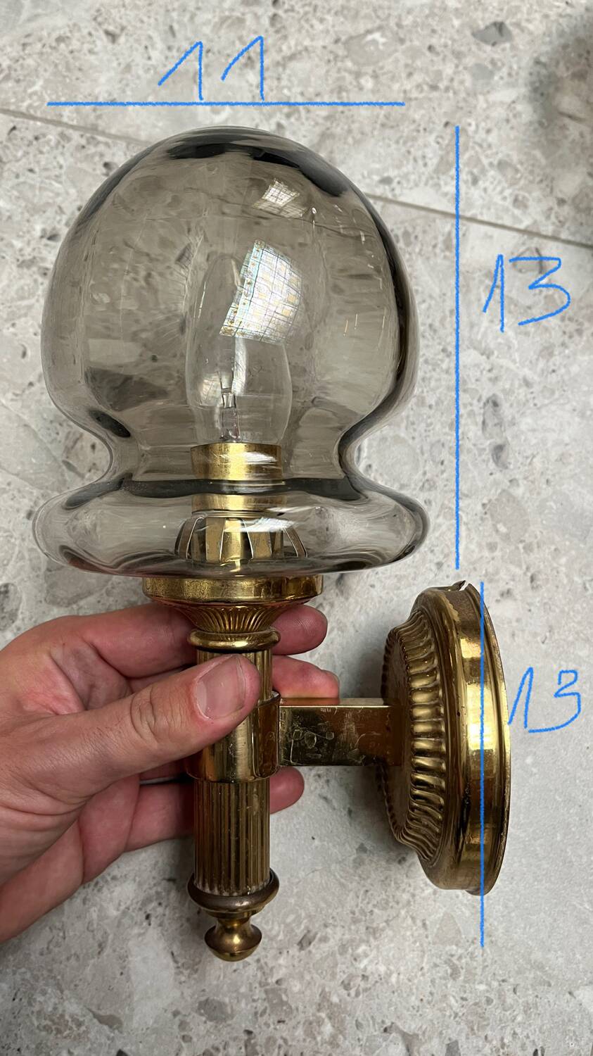 Pair of brass wall lights