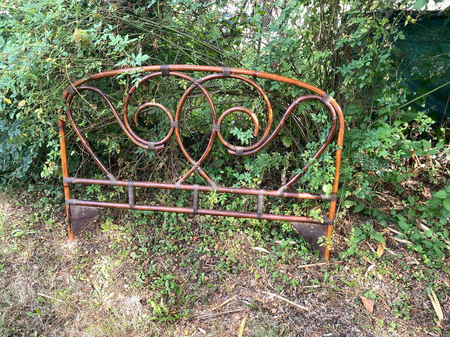 Vintage rattan headboard