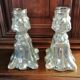 Pair of mercurized glass candle holders