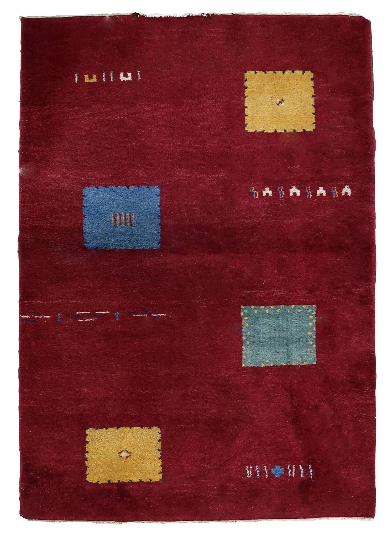 Tapis Gabbeh persan vintage en laine fait main – 143 x 202 cm - 1C1037