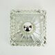 Heavy mid century ice glass wall lamp 1960s 70s sconce hustadt-leuchten