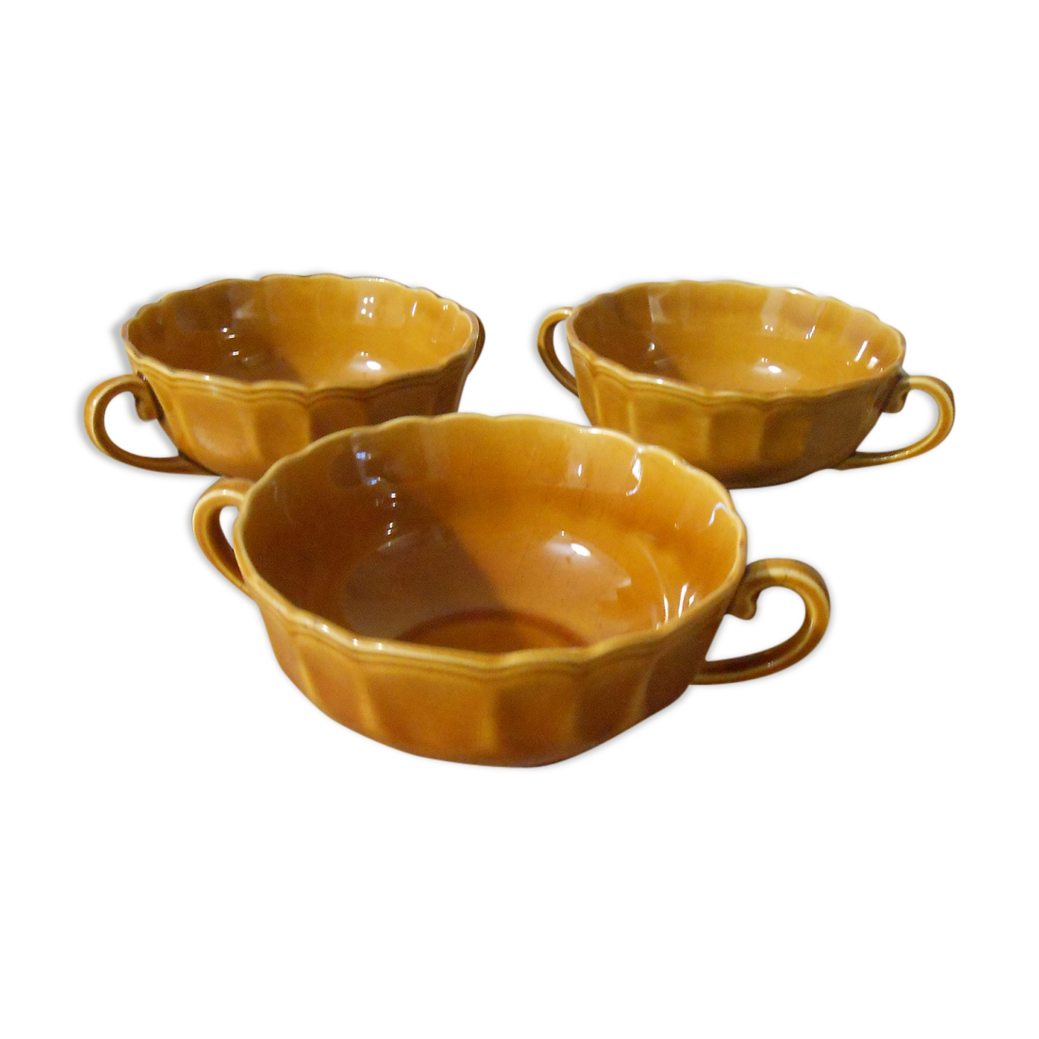 3-bowl ceramic set Lunéville Louis VX Honey