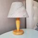 Wooden table lamp with fabric lampshade 1980
