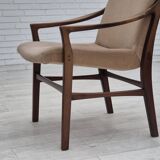 1960s, Scandinavian design, highback armchair, original condition, furniture velour, beech wood.
