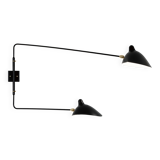 Wall light with two straight pivoting arms