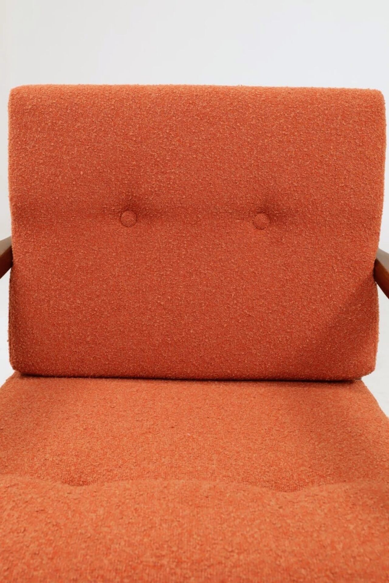 Vintage Armchair Orange Papaya Cushions, Poland, 1960