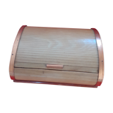 Old light wood box with sliding closure