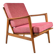 Original scandinavian armchair Stefan, restored, 1960s icon, pink