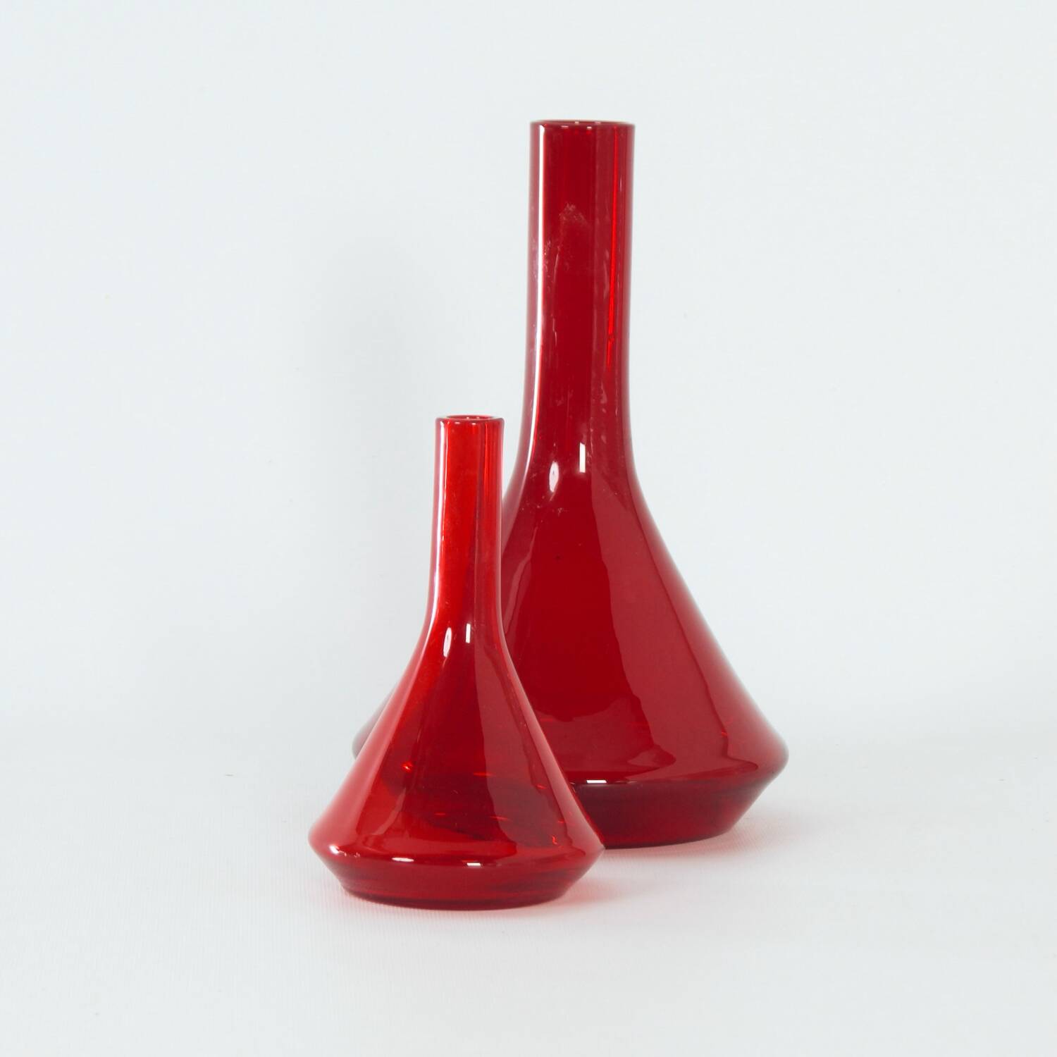 Red Vase from the Industrial Series by A.D. Copier for Glasfabriek Leerdam, 1960s | Largest Version
